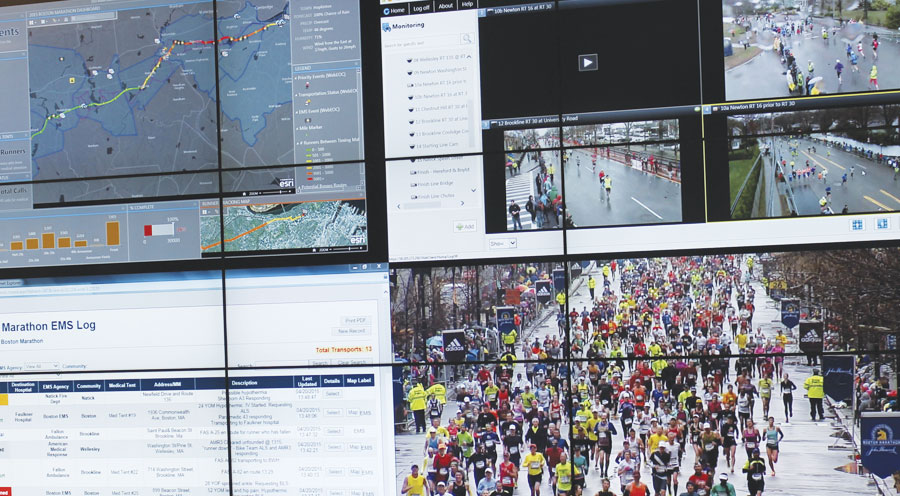 Boston Marathon Dashboard, courtesy the Massachusetts Emergency Management Agency.
