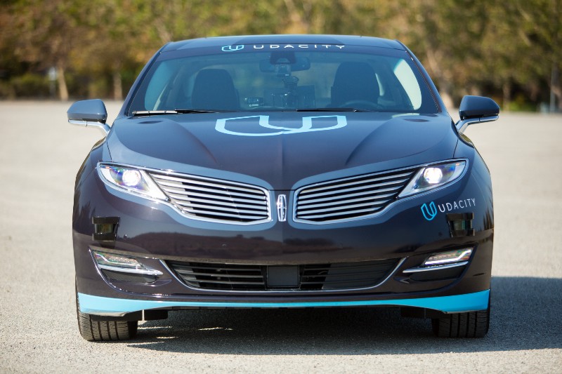 The Lincoln MKZ used by Udacity for the Self-Driving car project 