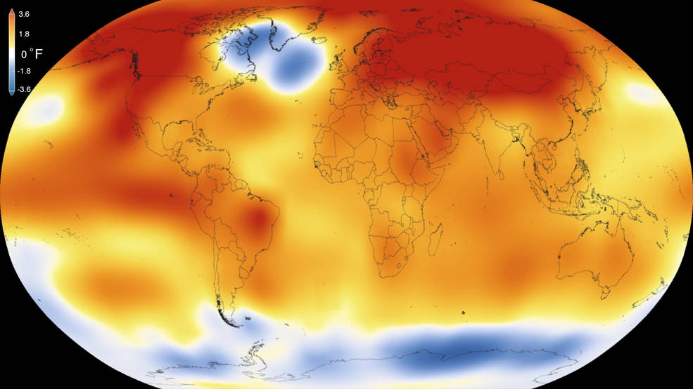 global warming earth map