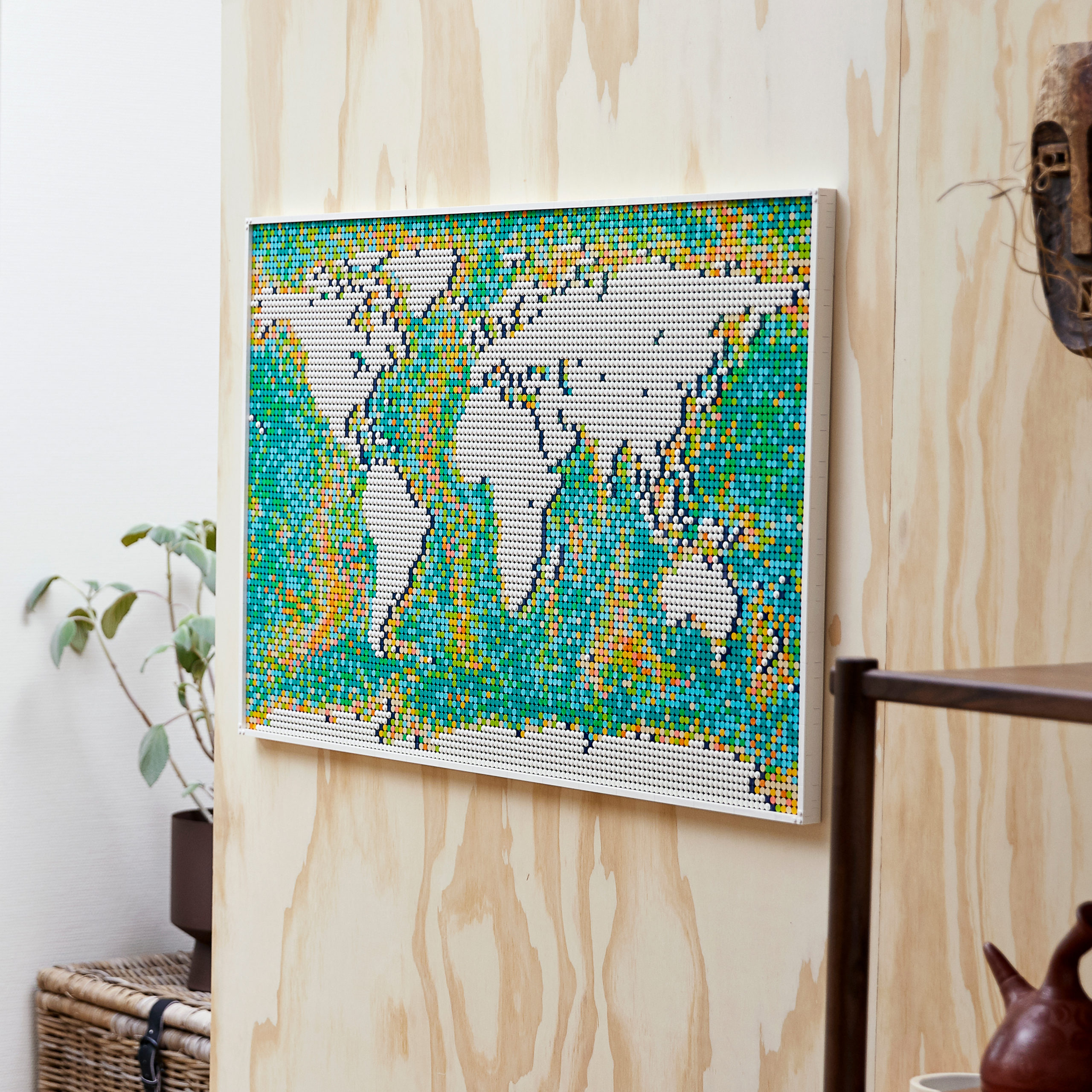 World Map LEGO Set as Wall Art