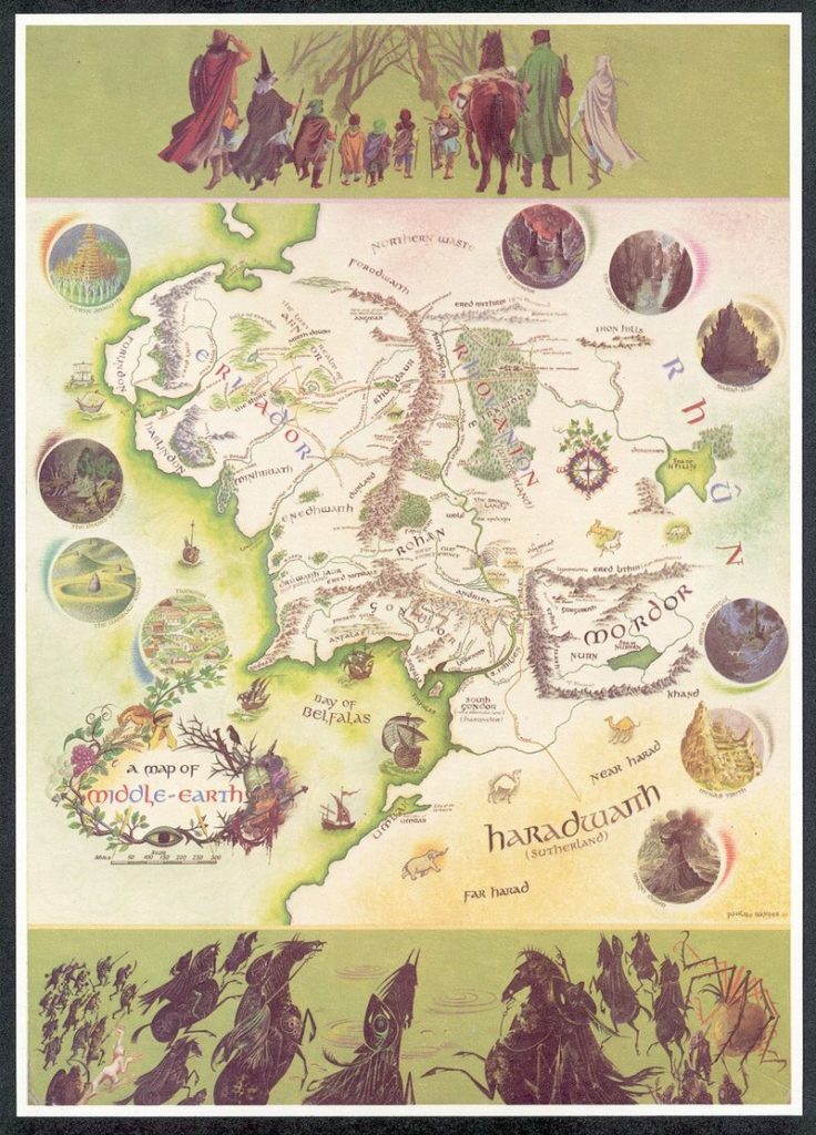 Map annotated by Tolkien found in Pauline Baynes's copy of The