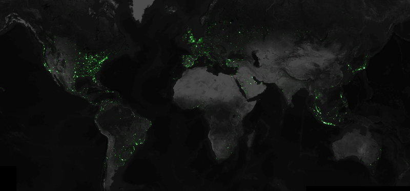 Amazing interactive map of billions geotagged tweets