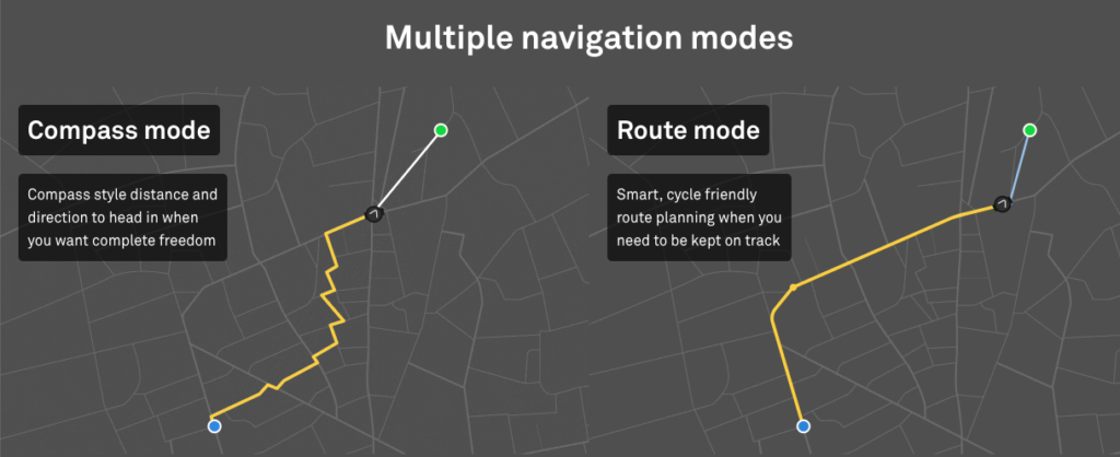 Multiple Navigation Modes on Beeline 