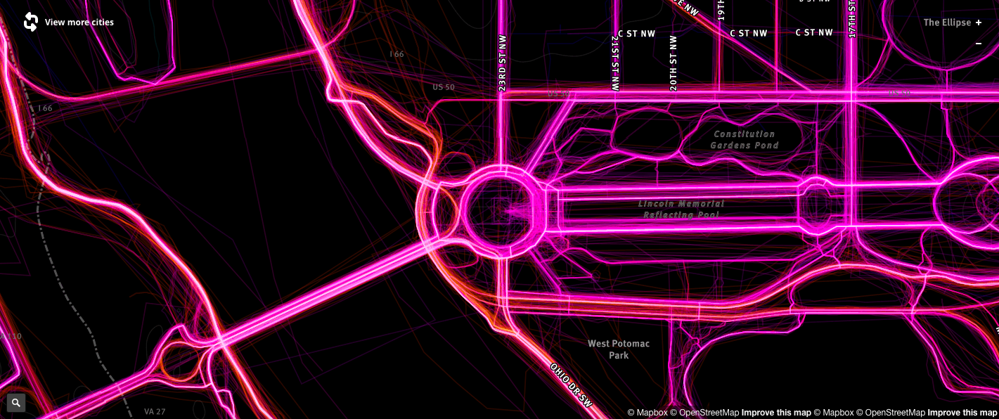 Driving patterns data as collected by Mapbox