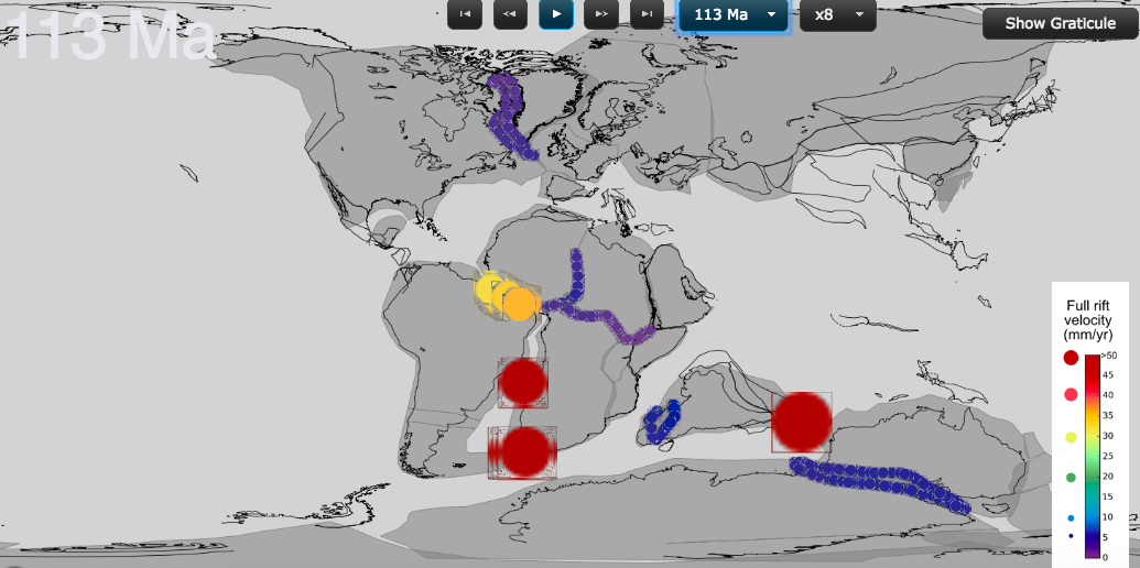 Earth tectonic drift Gplates project Geoawesomeness