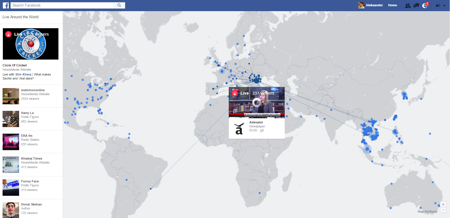 Real Time World Map Facebook Live Map Allows You Discover Real-Time Video Streams Based On  Their Geography - Geoawesomeness