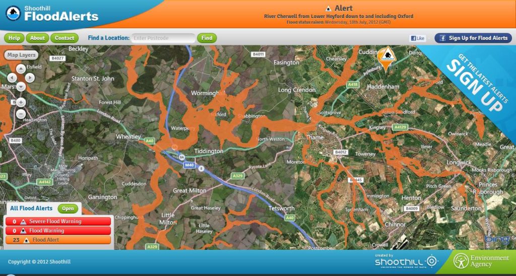 Real Time Flood Map Real-Time Flood Mapping By Shoothill In Uk. - Geoawesomeness