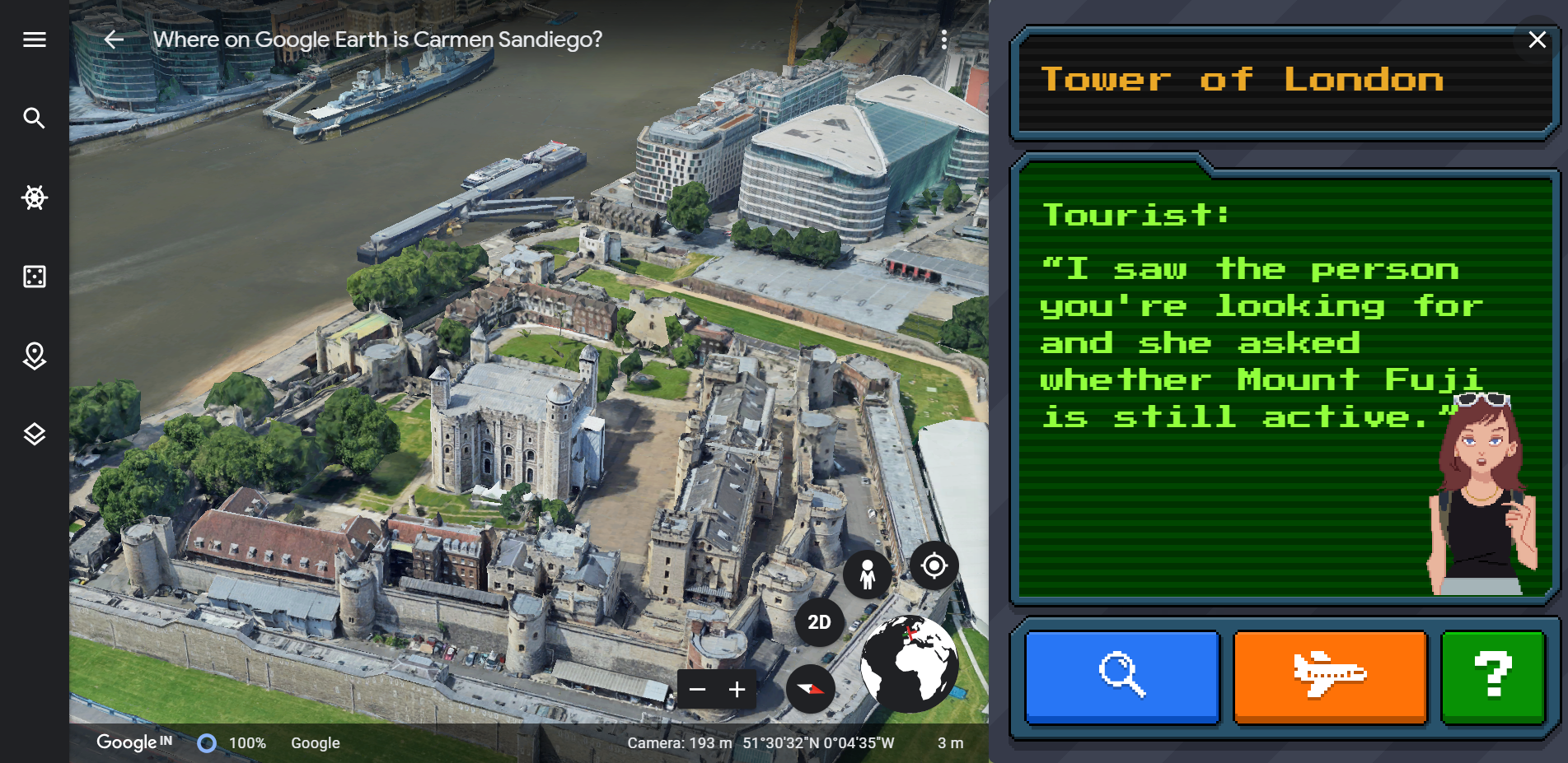 Google Earth game challenges players to find Carmen Sandiego