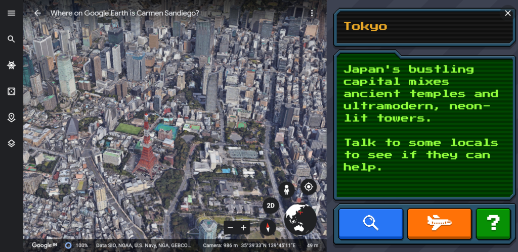 Google Earth Carmen Sandiego game