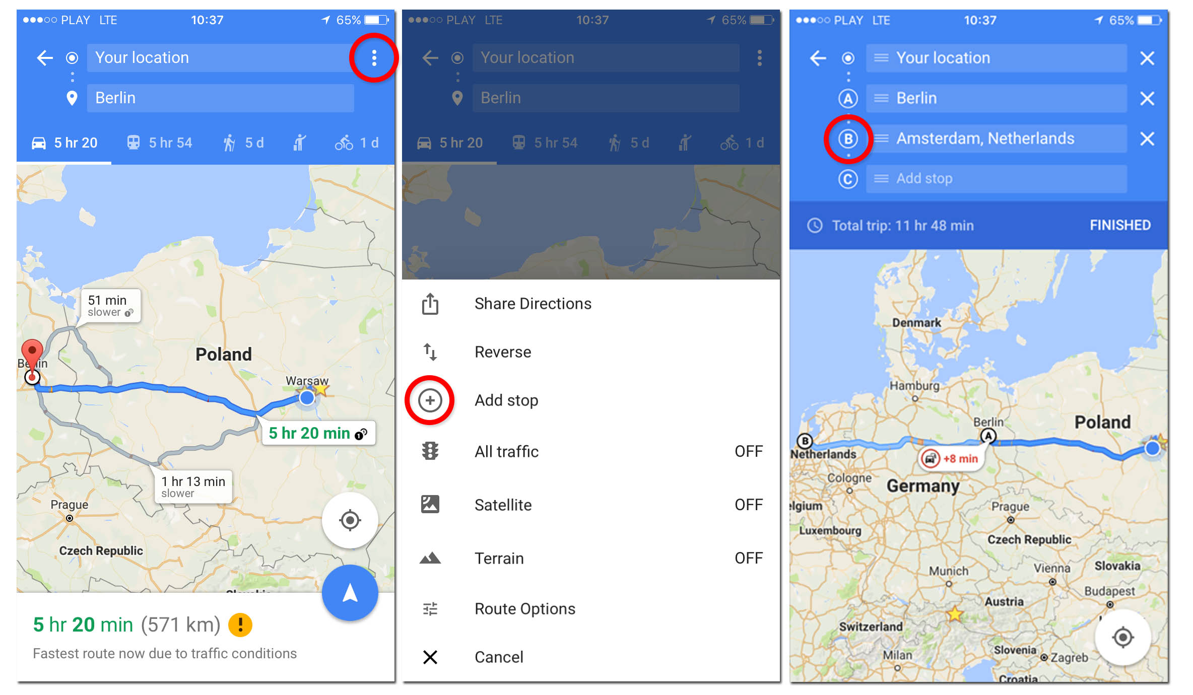 Google Maps Multipoint destination Geoawesomeness