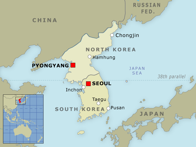 korean peninsula world map