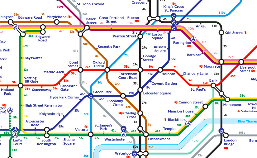 London calory map