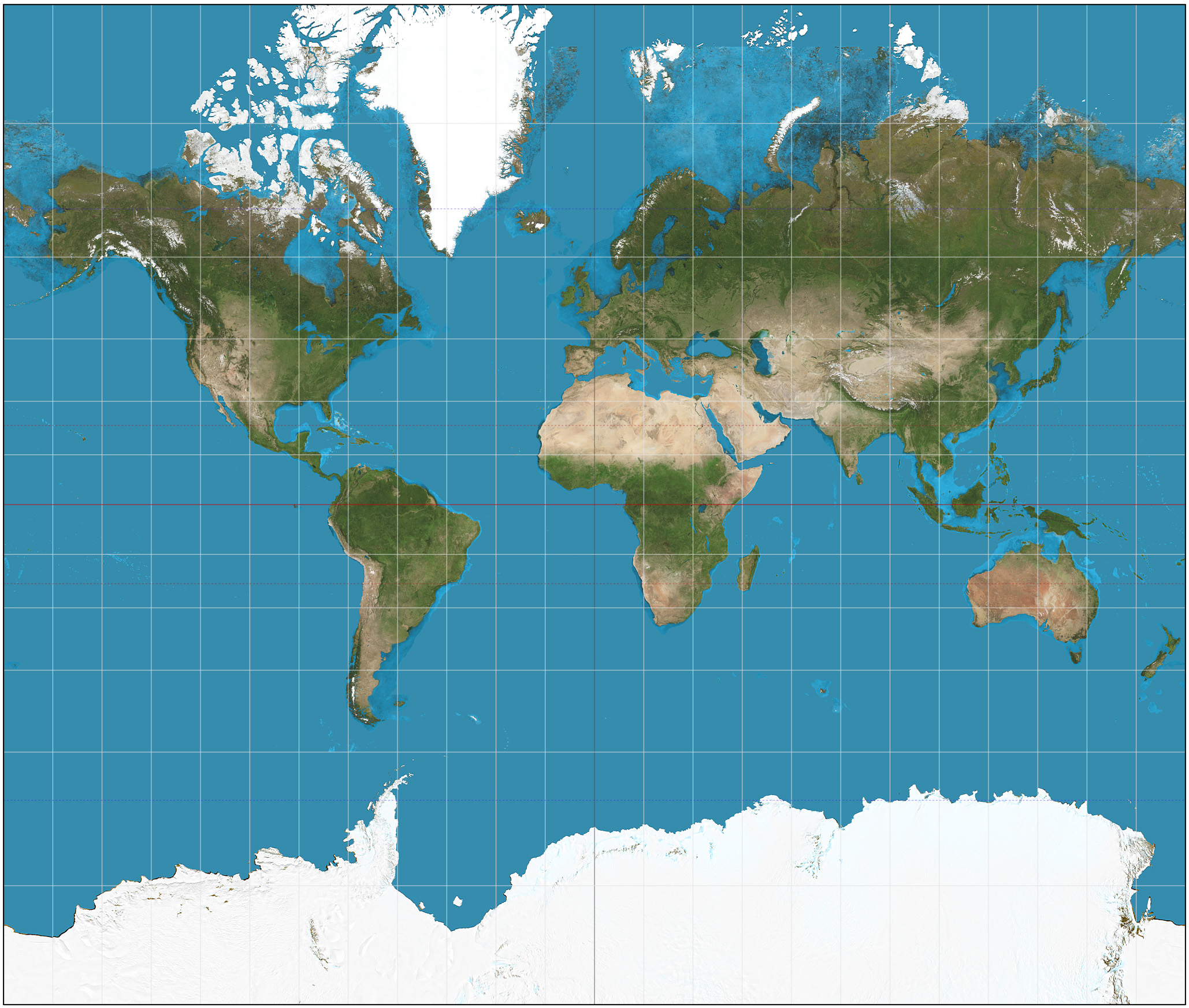 Which map projection is most commonly used?