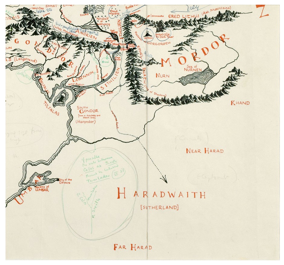 Bottom right corner of the map (Blackwell’s Rare Books)