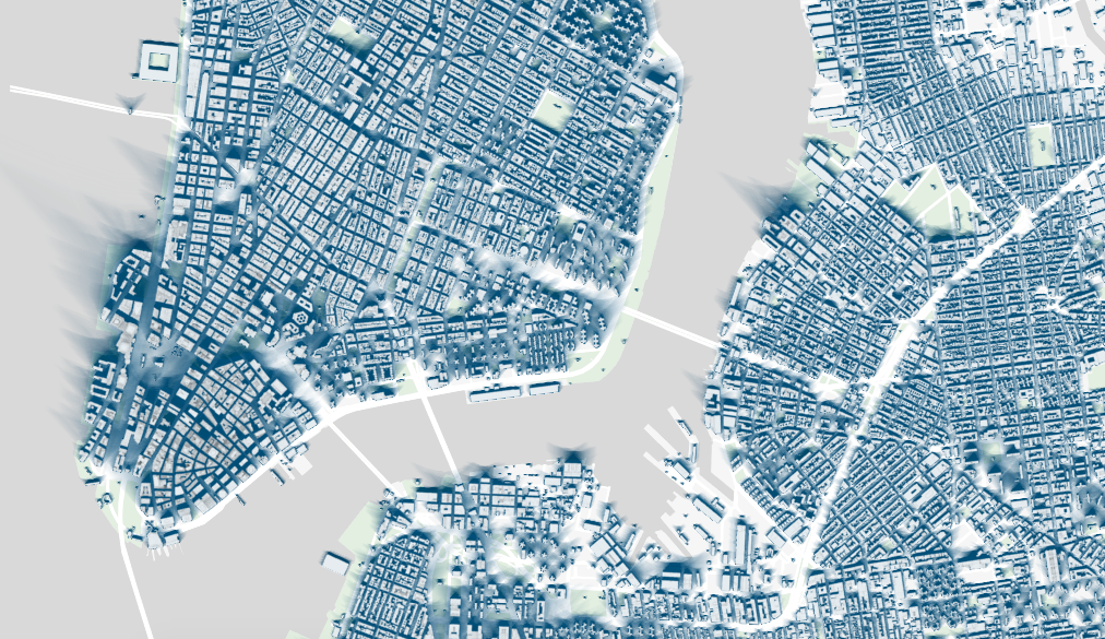 Amazing maps. Building Map. New York Map with buildings and Streets. Shadows of New York.