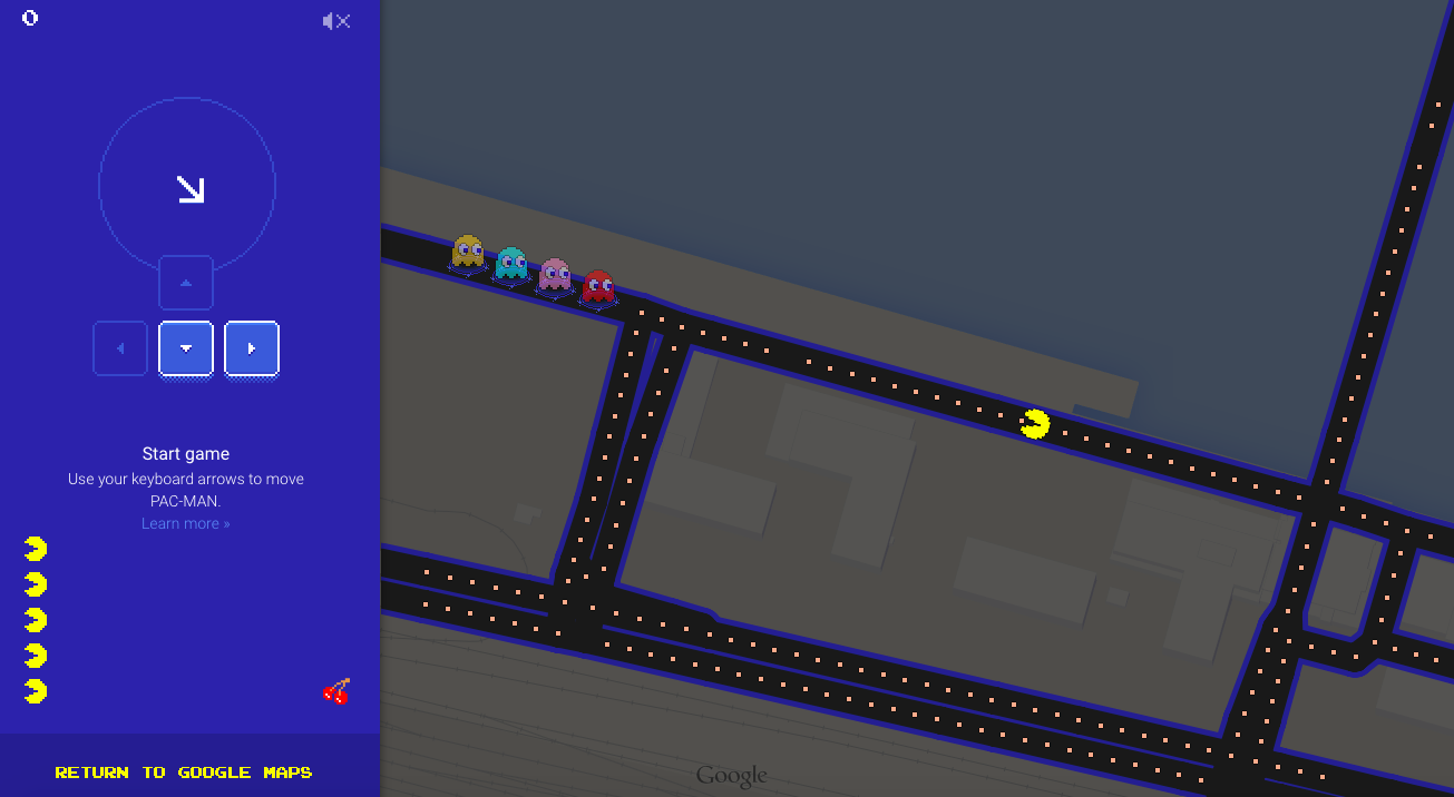 Pac Man Google Maps 2 - Geoawesomenessa