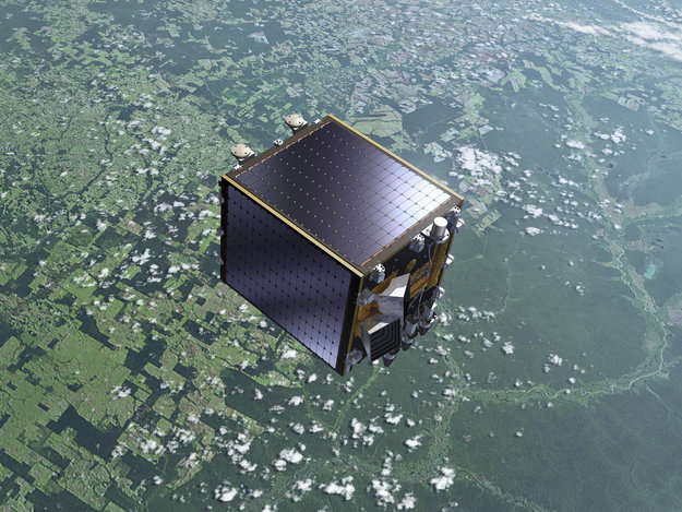 Proba-V satellite (scheme) is only as big as a washing machine and has 140kg.