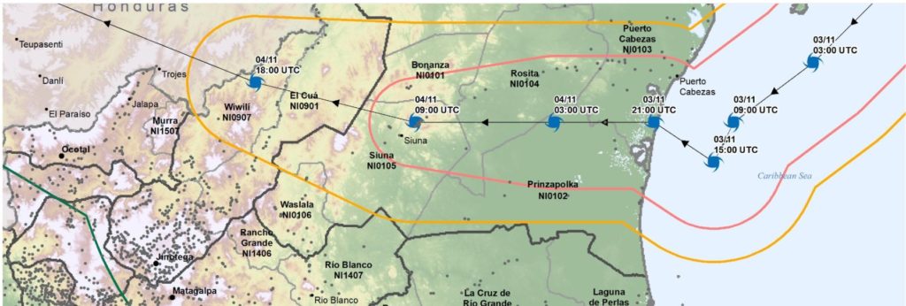 StoryMap of mapping response to Hurricanes Eta and Iota