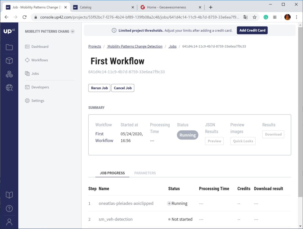 Workflow - machine learning and satellite data