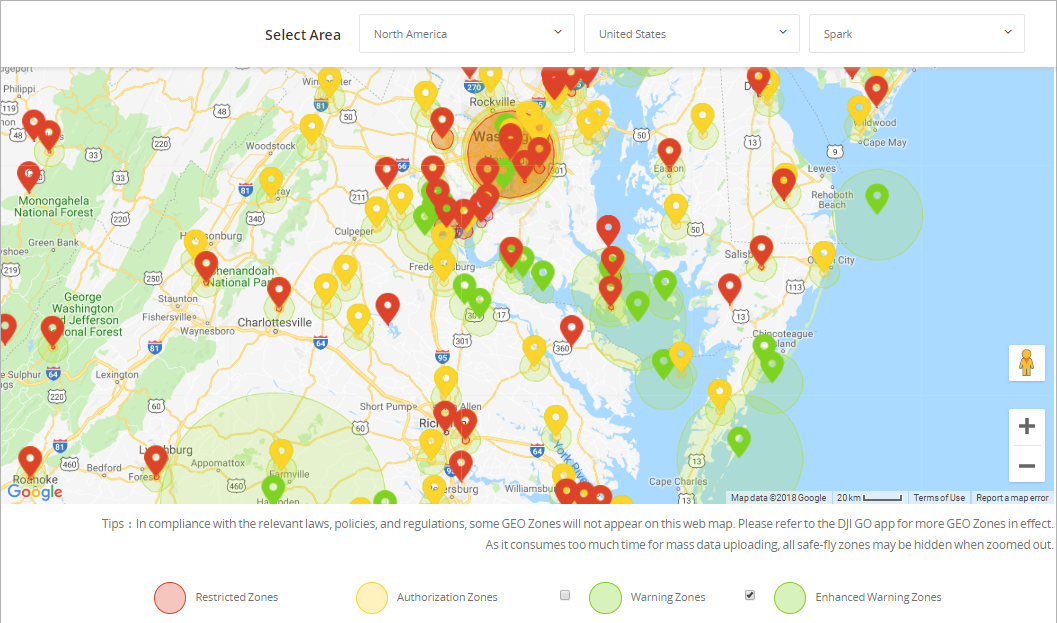 drone geofencing map