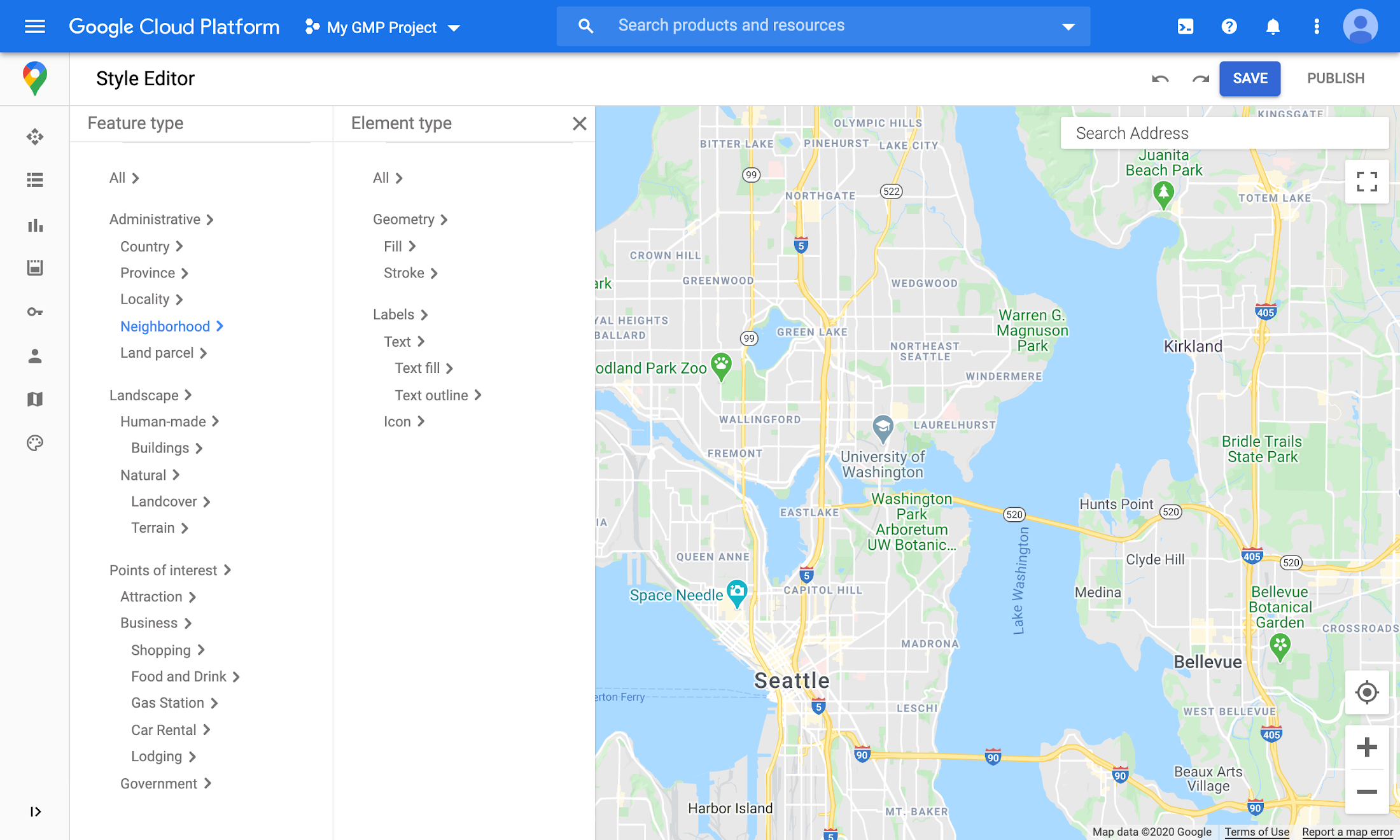 google maps api customize style