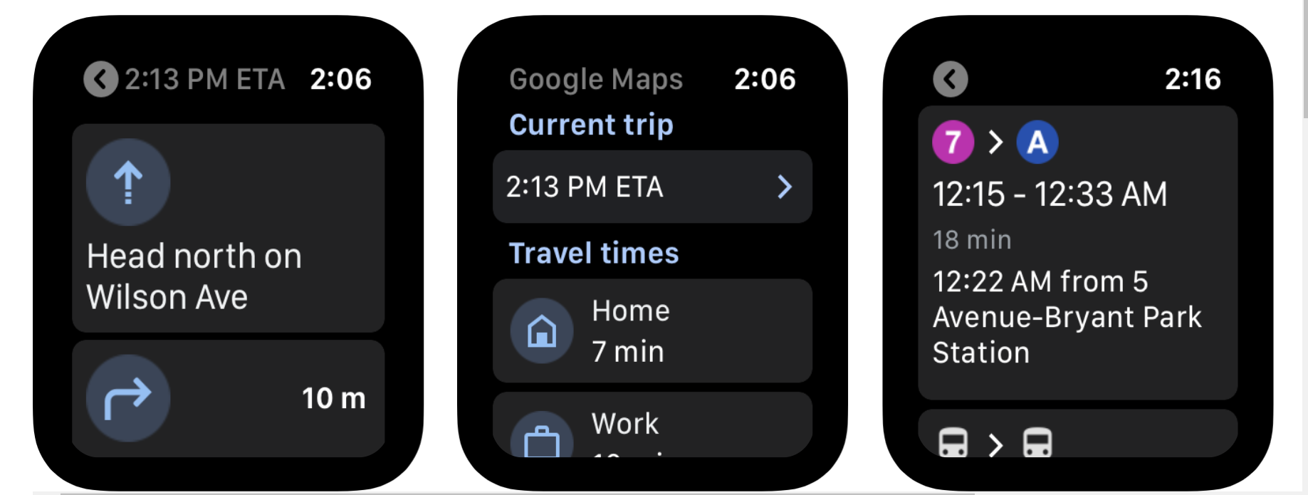 Google maps outlet and apple watch