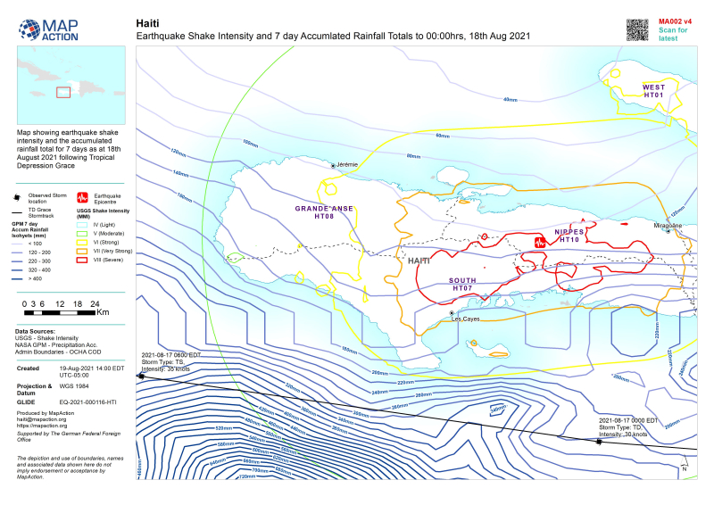 haiti earthquake world map