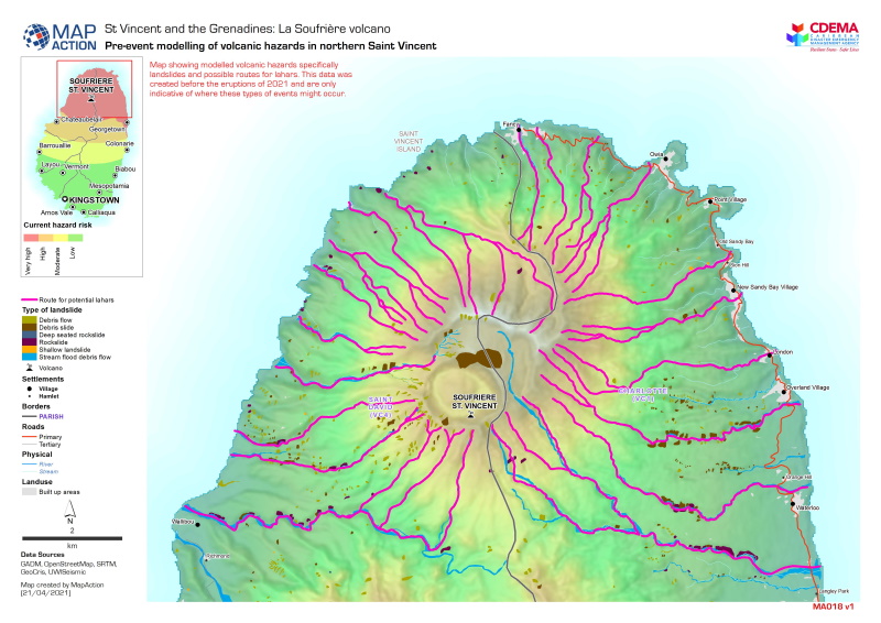 Map Of St Vincent Volcano Mapping The La Soufrière Volcanic Eruption - Geoawesomeness