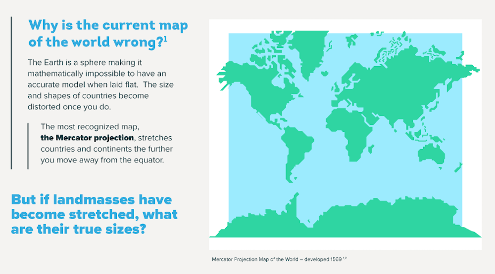 The real size of the world - Geoawesomeness