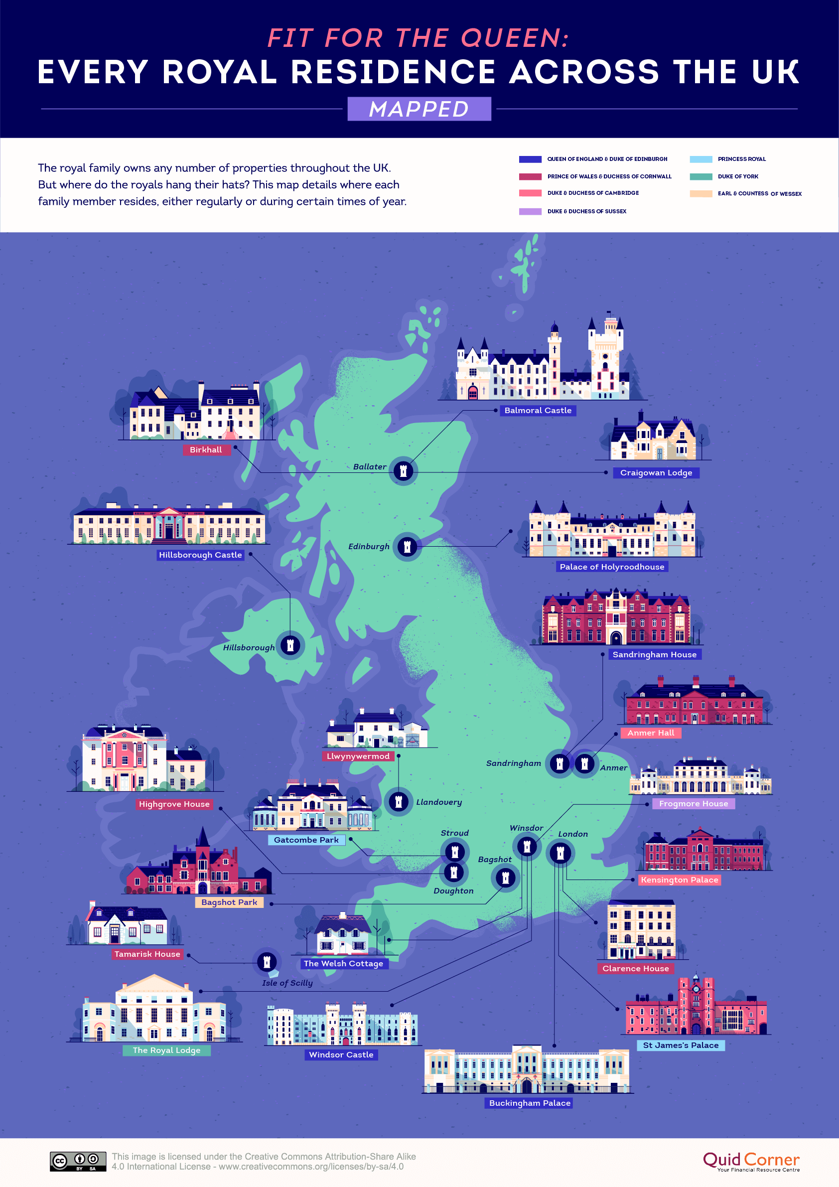 This map shows every royal family home across the United Kingdom