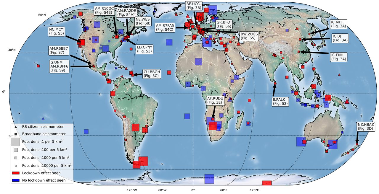 Earthquake sensors around the world