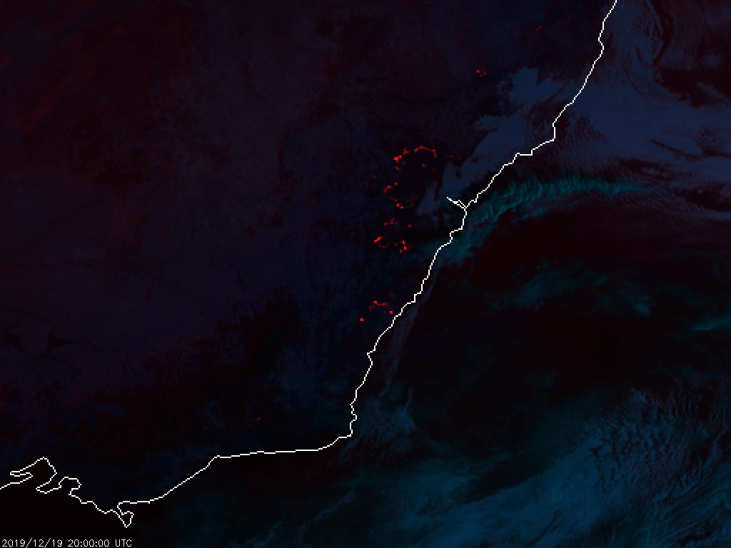 Australia bushfire satellite imagery
