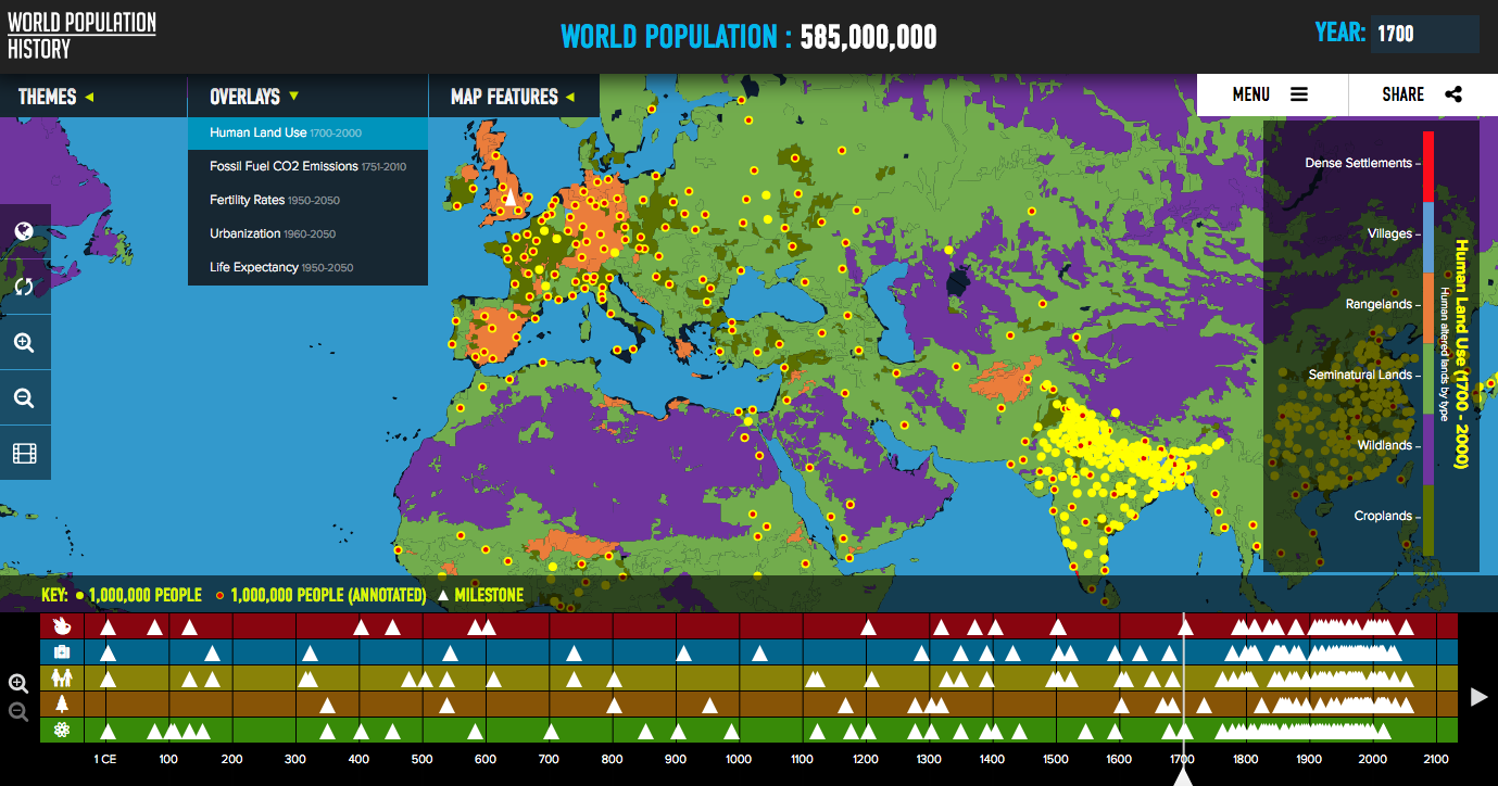 world population dot map