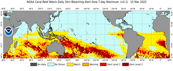 Climate Change - coral reef watch - bleaching alert