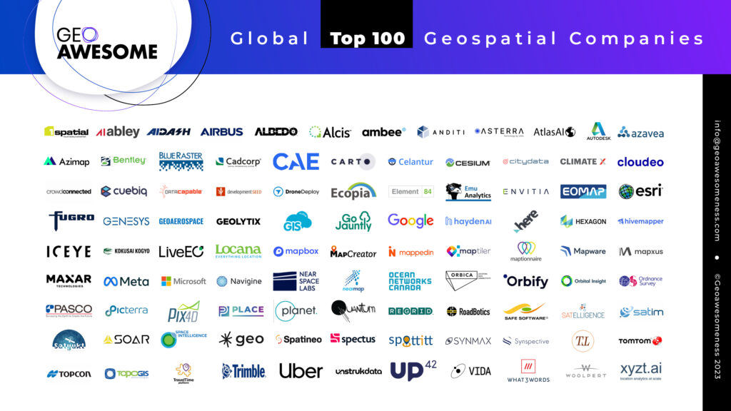 Global Top 100 Geospatial Companies 2023 Edition Geoawesomeness